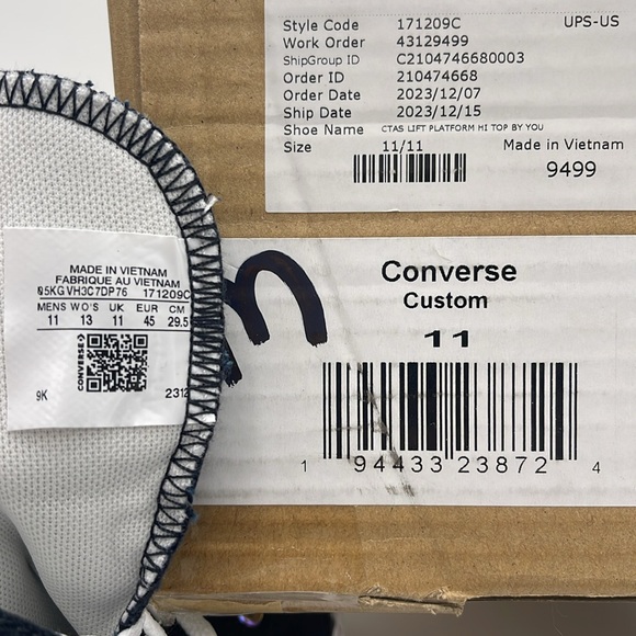 Converse Men’s 171209C Chuck Taylor All Star Lift Platform Canvas Sneakers - Picture 16 of 16